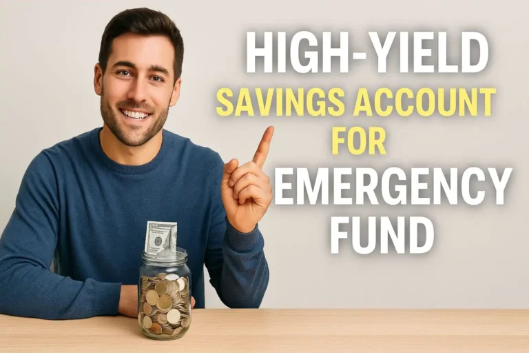 Young professional confidently reviewing finances on laptop – symbolizing smart use of a high-yield savings account for emergency fund.