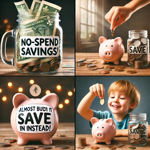 “Almost bought it? Save it instead!” – “Resist impulse purchases and grow your wealth.” “Teach kids financial habits that last a lifetime.” like small saving making big impact