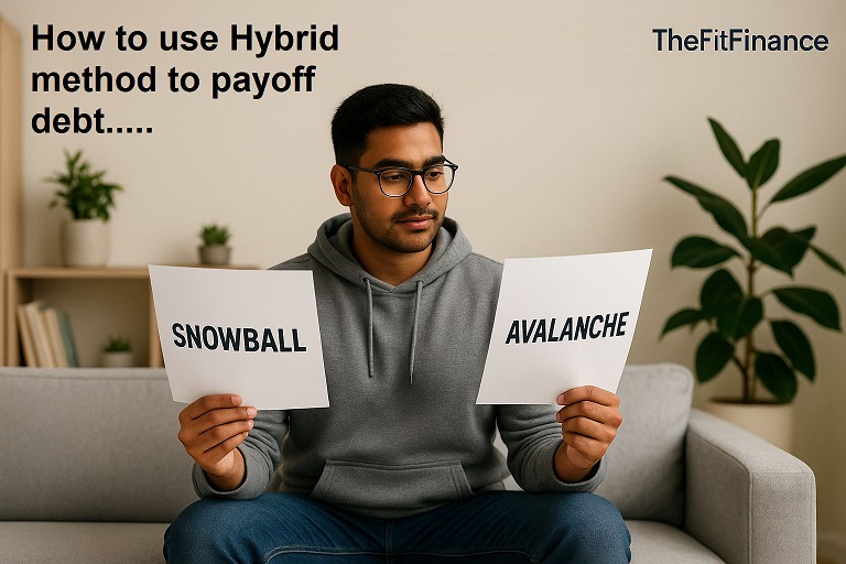 Young man comparing debt snowball vs avalanche method for personal finance decisions