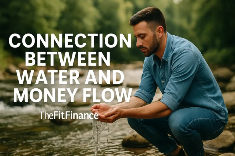 Man holding flowing water in his hands symbolizing the connection between water and money flow for personal finance success.